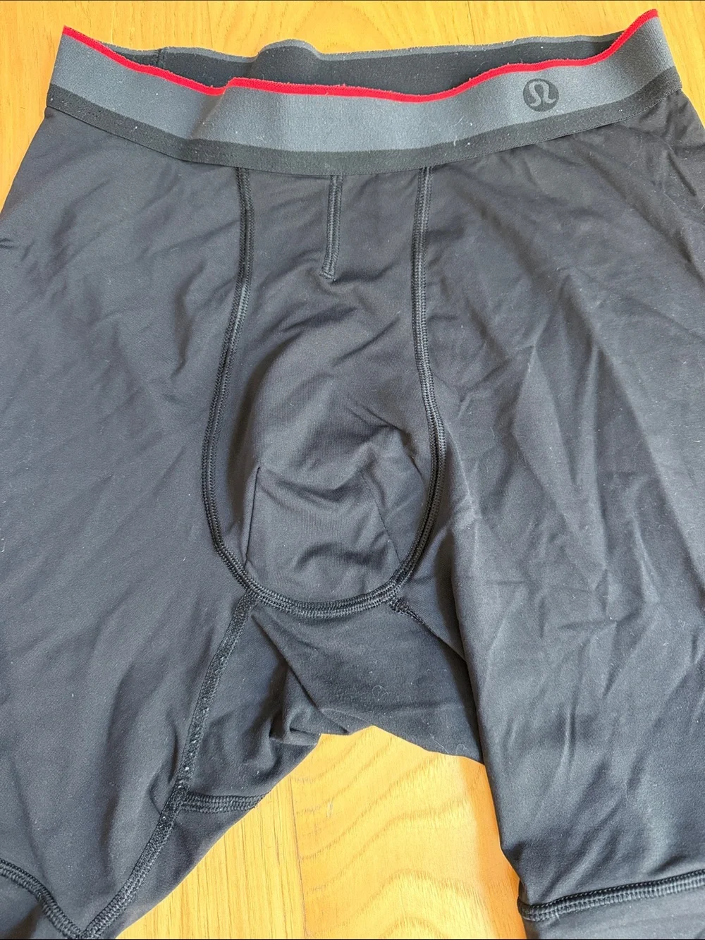 lululemon athletica Black Boxer Briefs with Red Waistband Accent